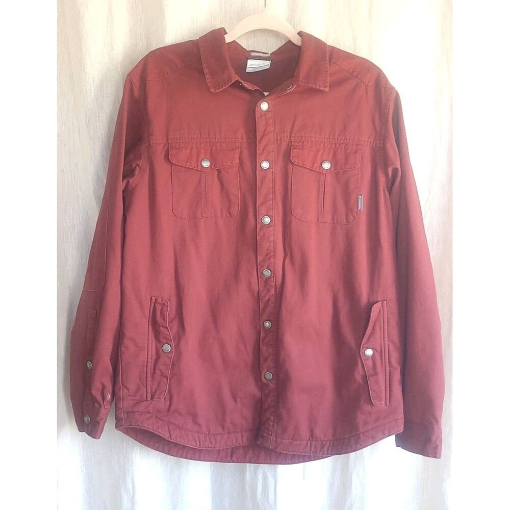 Columbia Men's Hyland Woods Deep Rust Shirt Jacket Size Medium - Picture 3 of 14